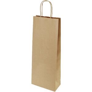 Flaschentasche aus Papier, 1 Flasche, Außen-LxB 395 x 80 mm, VE 300 Stk, beige, ab 10 VE ratioform