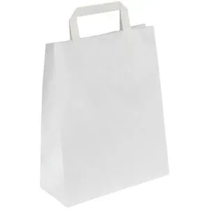 Papiertragetasche, weiß, LxBxH 260 x 140 x 320 mm, 80 g/m², VE 250 Stk, ab 5 VE ratioform