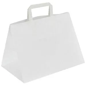 Papiertragetasche, weiß, LxBxH 317 x 218 x 245 mm, 70 g/m², VE 250 Stk, ab 10 VE ratioform