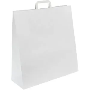 Papiertragetasche, weiß, LxBxH 450 x 170 x 480 mm, 100 g/m², VE 200 Stk, ab 10 VE ratioform