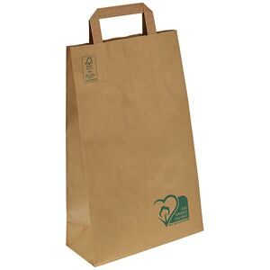 Papiertragetasche, recyceltes Papier, braun, VE 250 Stk, LxBxH 220 x 105 x 360 mm, 70 g/m² ratioform terra