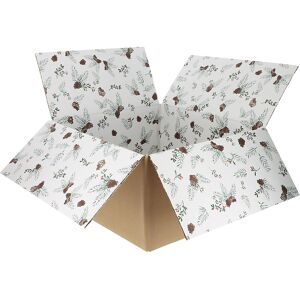 Wellpapp-Faltkarton mit Innendruck Christmas, braun, VE 20 Stk, LxBxH 350 x 315 x 170 mm, ab 2 VE ratioform