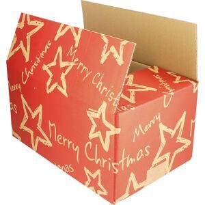 Versandkarton Christmas Stars, rot, VE 15 Stk, LxBxH 310 x 200 x 140 mm, ab 5 VE ratioform terra