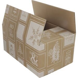 Versandkarton Happy Holidays, natur, 15 Stk, LxBxH 310 x 200 x 140 mm, ab 5 VE ratioform