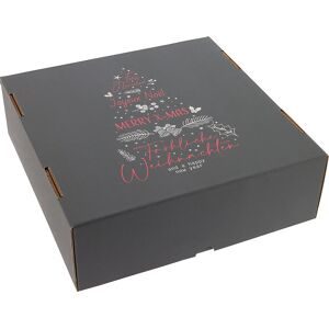 Stülpdeckelkarton Motiv International Christmas Tree, VE 25 Stk, Innenmaße 300 x 300 x 100 mm, anthrazit, ab 5 VE ratioform