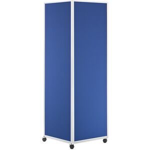 Mobile Infosäule, mit 4 feststellbaren Doppellenkrollen, Textiloberfläche, blau eurokraft basic