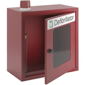 Defibrillatorschrank, mit akustischem und optischem Alarm, feuerrot Pavoy
