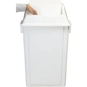 Schwingdeckeleimer, Volumen 60 l, weiß, mit Wandhalterung Probbax