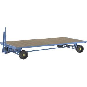 Schlepperanhänger, Allrad-Achsschemel-Lenkung, Tragfähigkeit 5 t, Ladefläche 4 x 2 m, lichtblau eurokraft pro
