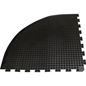 Anti-Ermüdungsmatte YOGA DOME BASIC, schwarz genoppt, Eckelement, LxB 900 x 900 mm Miltex
