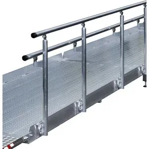 kaiserkraft Geländer für Treppenrampe, 2 Handläufe, für Länge 2485 mm, 3 Pfosten