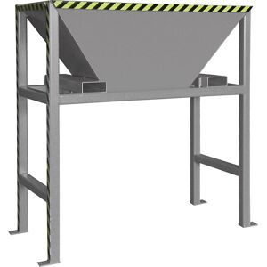 Befülltrichter, LxBxH 980 x 1980 x 2050 mm, für Bodenbefestigung, mausgrau eurokraft pro