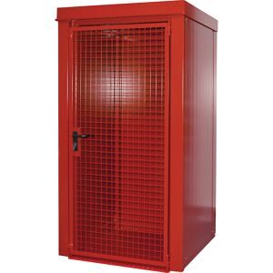 Gasflaschencontainer, feuerbeständig, für 9 Flaschen mit Ø 230 mm, rot eurokraft pro