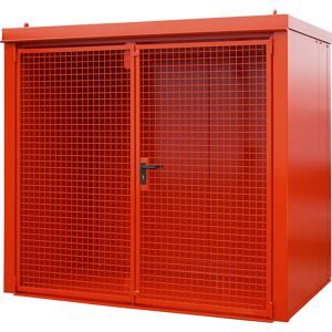 Gasflaschencontainer, feuerbeständig, für 45 Flaschen mit Ø 230 mm, rot eurokraft pro