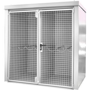 Gasflaschencontainer mit Trennwand, feuerbeständig, für 35 Flaschen mit Ø 230 mm, weiß eurokraft pro
