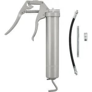 Einhandfettpresse, mit Düsenrohr, Hydraulikmundstück und Panzerschlauch, für Fette bis NLGI 2 bei 20 °C PRESSOL
