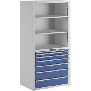 Schubladenregal, 3 Universal-, 2 Verstellböden, 7 Schubladen, Grundfeld LISTA