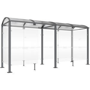 Raucherunterstand KLASSIK, mit Verkleidung, Breite 5040 mm, anthrazitgrau PROCITY