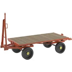 kaiserkraft Schlepperanhänger, 4-Rad-Doppel-Drehschemel-Lenkung, Tragfähigkeit 5 t, Ladefläche 2,0 x 1,0 m, Vollgummireifen