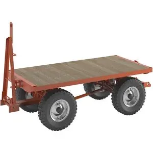kaiserkraft Schlepperanhänger, 4-Rad-Achsschenkel-Lenkung, Tragfähigkeit 5 t, Ladefläche 2,0 x 1,0 m, Luftreifen