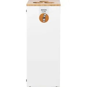 kaiserkraft Bechersammler Lune Paxa, 65 Liter, weiß
