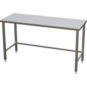 kaiserkraft Edelstahl-Reinraumtisch mit glatter Arbeitsplatte, ISO 14644-1:4, HxBxT 900 x 1600 x 700 mm