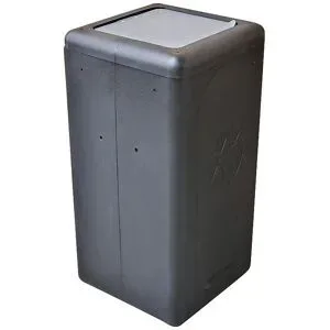 kaiserkraft Wertstoffsammler BrickBin mit Deckel, Inhalt 65 l, schwarz/grau