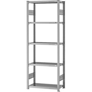 Steckregal, Bauart leicht, doppelseitig, HxBxT 2000 x 750 x 300 mm, verzinkt, Grundregal eurokraft pro