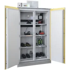 Akku-Sicherheits-Ladeschrank SiS Li-Ion 90 Safe Pro, ohne Brandunterdrückungssystem, HxB 2250 x 1212 mm, 2 Steckleisten LaCont