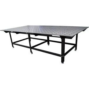 kaiserkraft Schweißtisch, Ø Bohrungen 28 mm, Tragkraft 2000 kg, HxBxT 800 x 2980 x 1480 mm