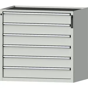 Schubladenschrank, elektronisches PIN-Schloss, 6 x 150 mm Schubladen, HxBxT 980 x 1060 x 675 mm, grau ANKE