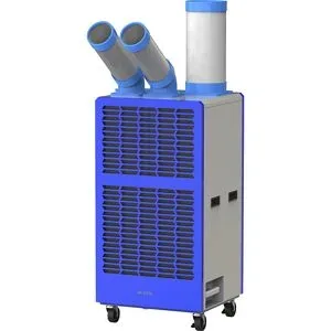 kaiserkraft Industrie-Klimaanlage 15.000 BTU, für Raumgröße 38 m², grau/blau