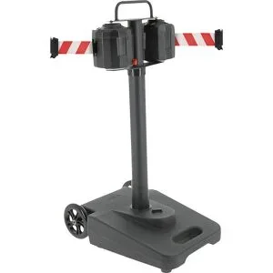 Gurtabsperrung, mobil, 2 x 20 m Gurtband, rot/weiß VISO