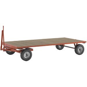 kaiserkraft Schlepperanhänger, 2-Rad-Drehschemel-Lenkung, Tragfähigkeit 5 t, Ladefläche 4,0 x 2,0 m, Luftreifen