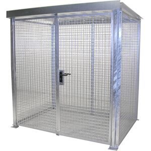 Gasflaschen-Gittercontainer, mit Dach und Doppelflügeltor, BxT 2100 x 1500 mm eurokraft pro