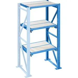Schwerlast-Auszugregal, Einschubbreite 890 mm, Tiefe 1260 mm, Anbauregal, lichtblau LISTA