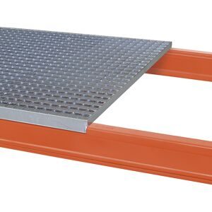 Gitterrostboden, aufgelegt, für Trägerlänge 2700 mm, 3-teilig, für Regaltiefe 1100 mm SCHULTE