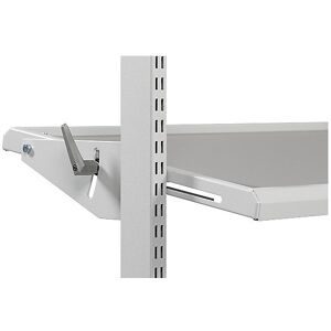 Neigbarer Ablageboden, ESD, lichtgrau, Tiefe 650 mm, für Tischtiefe 900 mm Treston