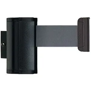 kaiserkraft Gurtbandkassette Wall Mount, Bandauszug max. 3700 mm, Gurtfarbe Silbergrau