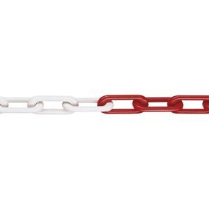 Nylon-Gütekette, MNK-Güte 8, Bundlänge 25 m, rot-weiß Moravia