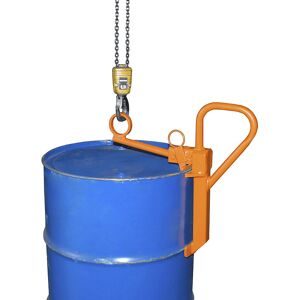Fassklemme, für stehende 200-l-Stahl-Spundfässer, orange eurokraft pro