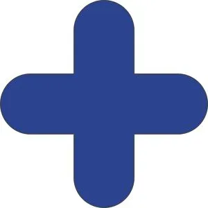 kaiserkraft PVC-Bodenmarkierungen, Kreuz-Form, VE 50 Stk, blau
