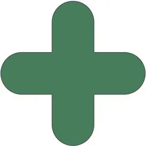 kaiserkraft PVC-Bodenmarkierungen, Kreuz-Form, VE 50 Stk, grün