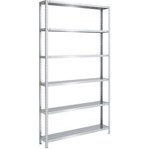 Schraubregal, Bauart leicht, doppelseitig, HxBxT 2500 x 1300 x 300 mm, verzinkt, Grundregal eurokraft pro