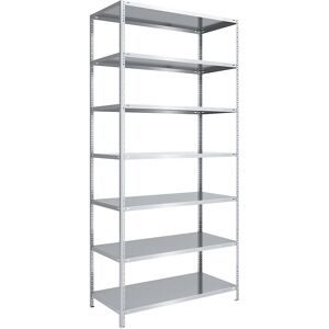 Schraubregal, Bauart leicht, doppelseitig, HxBxT 3000 x 1300 x 800 mm, verzinkt, Grundregal eurokraft pro