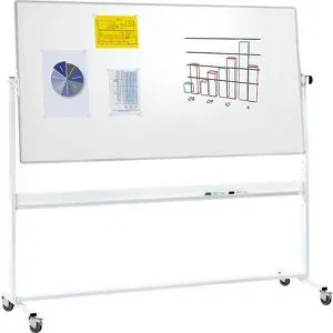 Mobile Drehtafel, doppelseitig, Stahlblech, lackiert, BxH 1200 x 900 mm eurokraft pro