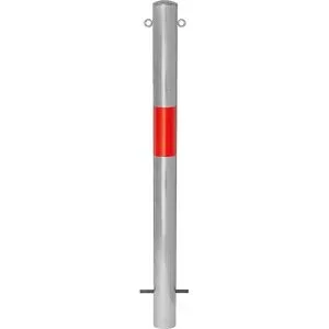 Sperrpfosten Morion, zum Einbetonieren, Ø 90 mm, feuerverzinkt / rot reflektierend, 2 Ösen Moravia