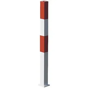 Sperrpfosten aus Stahl, zum Aufdübeln, 70 x 70 mm, rot-weiß Moravia
