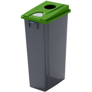 Robuster Wertstoffsammler mit Deckel, Volumen 80 l, flacher Deckel, Einwurfloch Probbax