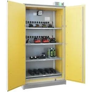 Akku-Sicherheits-Ladeschrank SiS Li-Ion Basic Charge EI 90, ohne Brandunterdrückungssystem, HxB 2048 x 1148 mm, 2 Steckleisten LaCont